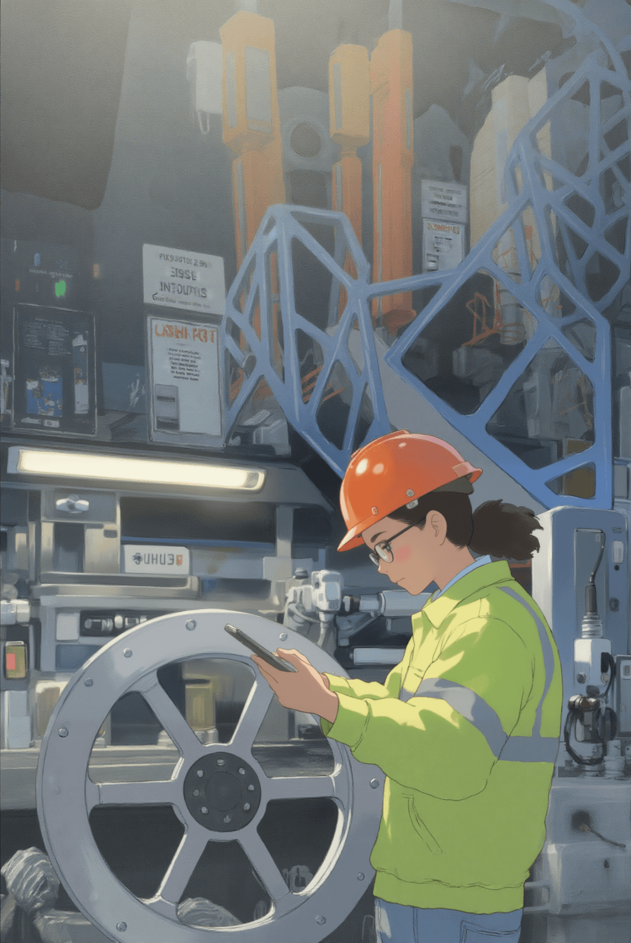 Woman inside a factory